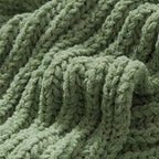 WESHIONGOO Throw Blanket for Couch Soft Knit Throw Blanket with Chenille Yarn Non-Shedding, Chenille Blanket for Living Room Bed Sofa (Sage Green, 50"*60") - color: Sage