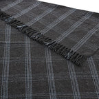 Creative Co-Op Recycled Cotton Blend Throw Blanket with Fringe, Grey Plaid (Pack of 4) - color: Grey, size: One Size (Pack of 4)