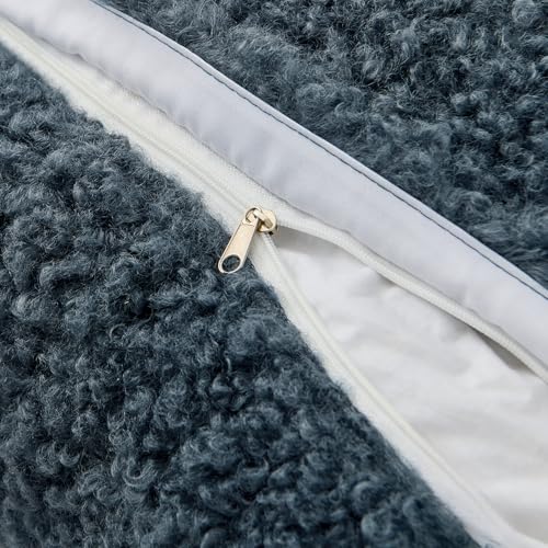 MIULEE Pack of 2 Throw Pillow Covers 18x18 Inch Neutral Navy Blue Faux Fur Decorative Sherpa Pillow Covers Fuzzy Accent Soft Sheepskin Fleece Cushion Cases for Boho Home Decor Couch Living Room Bed - color: Navy Blue, size: 18" x 18" (Pack of 2)