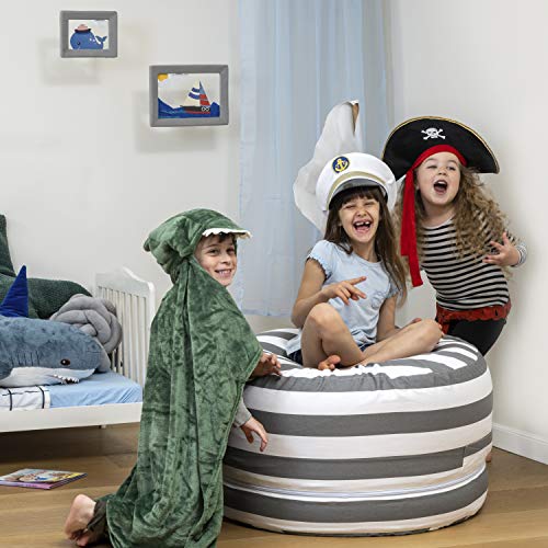 SMART WALLABY Stuffed Animal Storage Bean Bag Chair | 2 Sizes in 1 | 100% Cotton Washable Kids’ Plush Toys Organizer | XL to XXL Expandable Premium Soft Toys Pouf Royal Grey - color: Royal Grey