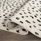 Abani Neutral Collection Cream Area Rug 6' x 9' for Living Room, Bedroom - Modern Design - Durable & Easy to Clean - color: Black, size: 6' x 9' (Rectangular)
