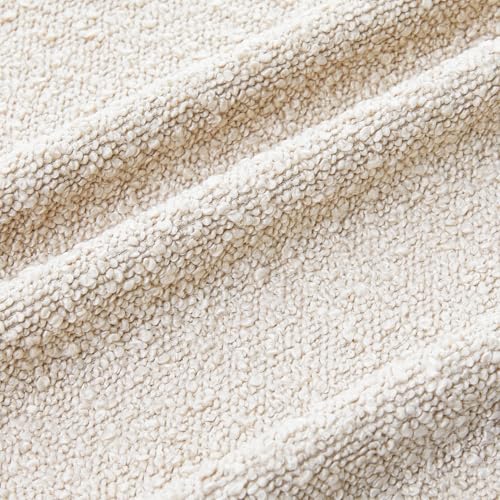 Mixhug Decorative Boucle Throw Pillow Covers, Beige, 18 x 18 Inches, Pack of 2 - Neutral Textured Boho Pillow Covers for Couch and Bed - color: Beige, size: 18" x 18" (Pack of 2)