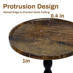 Plant Stand Indoor, 11’’ Round Wood Plant Stand Shelf for Pots, Heavy Duty 50 lbs Pedestal Flower Pot Stand with Raised Edge, Mid Century Modern Wooden Plant Holder for Indoor Plants