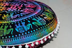 ICC Large Boho Ottoman Cover Pillowcase for Couch Floor Pillows & Cushion Covers Decorative Bohemian Hippie Mandala Pouf Pillow Cover Seating Meditation Cushion Cover (UP hathi, 32" Round) - size: 32" x 32" (Pack of 1), style: UP hathi