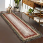 RUGSREAL Hallway Runner Rug 2x6 Braided Machine Washable Kitchen Rug Farmhouse Runner Carpet Non Slip Stain Resistant Rustic Carpet Modern Printed Area Rug for Living Room Bedroom, Crimson/Earthy - color: Crimson/Earthy, size: 2' x 6' (Runner)