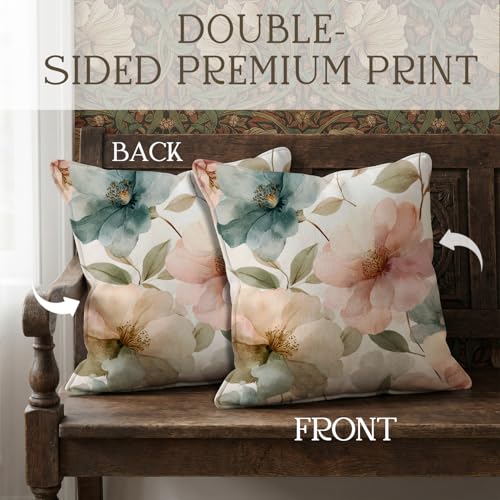 YOU FOUND ME Boho Throw Pillow Covers 18x18 Inch, Vintage Bohemian Carpet Print Pillowcase, Soft Decorative Cushion Cover for Couch Sofa Bedroom Living Room Decor (Pink) - color: Pink
