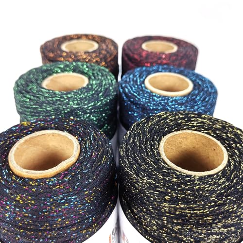 3mm Sparkle Polyester Macramé Cord - 150g/66yds Metallic Glitter Braided Cord for Crocheting Bags, Baskets, Macramé Plant Hangers & DIY Crafts, Machine Washable (17#Black Gold) - color: 17#black Gold