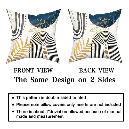 Grey and Blue Throw Pillows Boho Pillow Covers 20x20 Abstract Geometric Pillow Covers Mid Century Modern Decor for Sofa Bed Living Room Couch Set of 4 - color: Blueboho, size: 20" x 20" (Pack of 4)