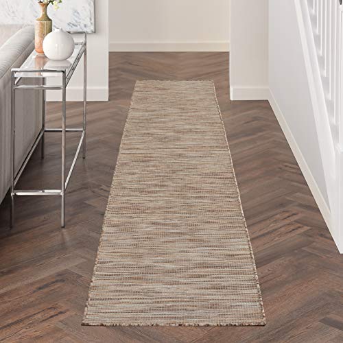 Nourison Home Positano Beige 2'2" x 10' Area Rug - Easy Clean, Non Shedding, Bed Room, Living Room, Dining Room, Kitchen (10' Runner) - color: Beige, size: 2'2" x 10' (Runner)