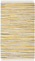SAFAVIEH Rag Rug Collection Accent Rug - 4' x 6', Gold & Multi, Handmade Boho Stripe Cotton, Ideal for High Traffic Areas in Entryway, Living Room, Bedroom (RAR129N) - color: Gold/Multi, size: 4' x 6' (Rectangular)