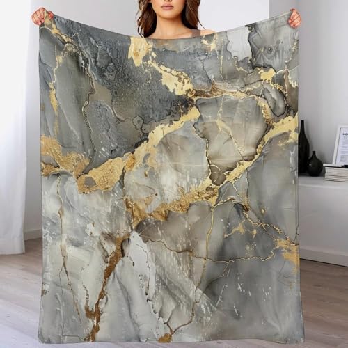 Modern Marble Blanket, Abstract Luxury Baroque Gold Grey Gradient Stone Veins Pattern Soft Warm Cozy Plush Flannel Covers for Livingroom Bedroom Couch Chair Camping Travel Home Decor Tapestry 30x40in - color: Abstract-24, size: 30W" x 40L"