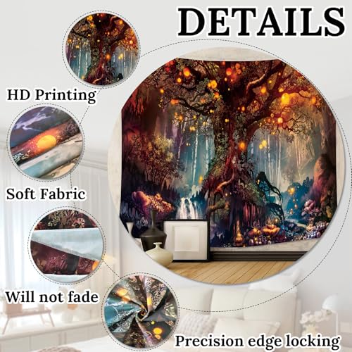 Jungle Tree Tapestry Large Wall Hanging for Bedroom Living Room Nature Decor - color: Dream Forest01, size: 78.7"L x 59.1"W