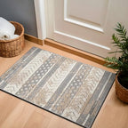Rugshop Distressed Geometric Indoor/Outdoor Beige Area Rug Modern Tribal Stripe, Durable Stain Resistant Low Profile Perfect for Patio, Backyard, Deck and Outdoor Lounge 2' x 3' - size: 2' x 3' (Rectangular)