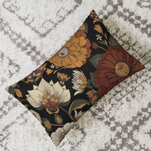 Boho Floral Botanical Pillow Covers 12x20 Inch Set of 2, Mid Century Morden Abstract Outdoor Decorative Retro Flower Throw Pillows Bohemian Flowers Couch Cushion Case for Chair Sofa Bedroom - color: Vc5, size: 20" x 12" (Pack of 2)