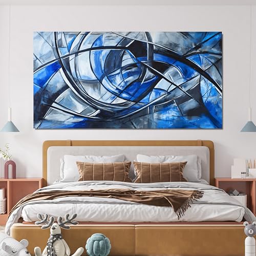 Abstract Wall Art Decor Wall Art Pictures for Living Room Abstract Canvas Art Wall Decor Modern Blue Wall Art Prints Artwork for Walls Black and White Wall Art Decorations Home Office Decor 20" X 40" - color: JYQ-01S, size: 40"L x 20"W