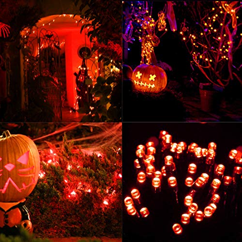 300 LED Halloween Lights, 98.5FT Halloween String Lights with 8 Lighting Modes, Waterproof & Connectable Mini Light, Plug in for Indoor Outdoor Holiday Christmas Party Bedroom Decorations (Orange) - color: Orange