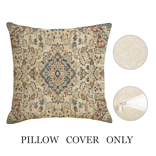 Boho Pillow Covers 18x18 Sage Green Ethnic Throw Pillows Cover | Brown and Green Grey Floral Outdoor Pillow Cases Set of 2 Vintage Farmhouse Flower Decorative for Bedroom Couch Sofa Decor - color: Grey Boho 2, size: 18" x 18" (Pack of 2)