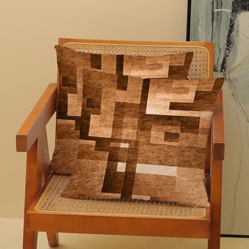 BETGINY Burnt Orange Pillow Covers 16x16, Abstract Art Outdoor Decorative Throw Pillows for Couch, Modern Geometry Decor Cushion Cover 2 Pcs Soft Farmhouse Square Pillowcase for Bed Car Safa - color: Burnt Orange, size: 16" x 16" (Pack of 2)