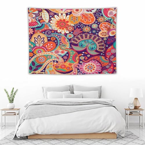 Vintage Boho Flower Tapestry Wall Hanging,Bohemian Blossom Colorful Mandala Flower Tapestries, Botanical Spring Multi Color Tapestry for Bedroom Home Hippie Wall Decor 40"x30" - color: Boho Floral-12, size: W40xL30in