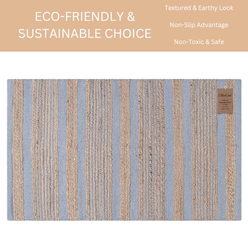 Area Rug Farmhouse 2x3 Feet - Hand Woven Jute Cotton Rug Bohemian Rustic Vintage - Non Slip Floor Rug for Bedroom Living Room Kitchen Dorm Entryway Hallway - Area Rug Natural Grey - color: Natural Grey, size: 2'x3'