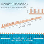 LITURTOO 80" Chunky Blanket Loom - Loom for DIY Throw Blankets, Adjustable Size Hand Knitting Yarn Chunky,No Needles Required,Beginner Friendly Yarn Craft - size: 80"