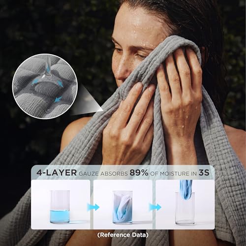 Bedsure 100% Cotton Muslin Throw Blanket Twin XL for Bed - 4-Layer Breathable and Lightweight Soft Gauze Muslin Blankets for Adults, PureWoven Thin Summer Blanket for College Dorm, Grey, 66x90 Inches - color: 02 - Grey, size: Twin XL (66" X 90")