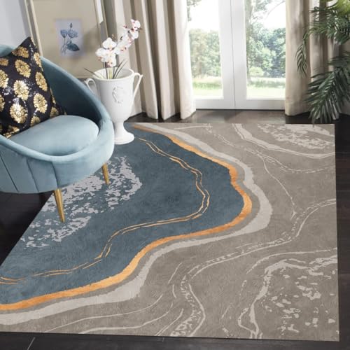 Beige Gold Navy Distressed Abstract Modern Rug Soft Marble Deco Aesthetic Washable Livingroom Bedroom Area Rug Carpet for Dining Kitchen Runner Rugs 2x3 - color: C, size: 2x3