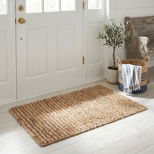 SAFAVIEH Area Rug 2x3 - Natural Fiber Collection - Natural Brown, Handmade Jute, Farmhouse Style, Chunky Textured Thick Pile (NF750C) - color: Natural, size: 2' x 3' (Rectangular)