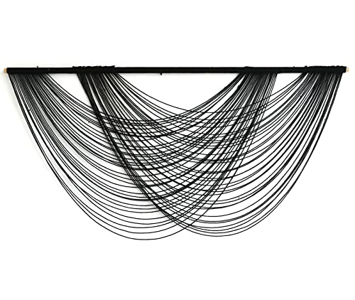 Flber Macrame Wall Hanging Black Boho Wall Decor Large Boho Yarn Tapestry Living Room Bedroom Home Wall Decor 57" W x27 L
