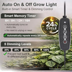 LBW Grow Light with Stand for Indoor Plants, Adjustable Height up to 68", Full Spectrum Grow Light for Large & Tall Plants, Auto Timer 6/8/12/16H, 5-Level Dimmable, 3 Lighting Modes - size: 1 Head 6.3" Black
