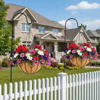 4 Pack 12 Inch Hanging Baskets for Plants Outdoor Metal Hanging Planter Basket with Coco Coir Liner Hanging Flower Baskets Hanging Flower Pots Holder for Garden, Patio(Modern) - size: 12 Inch, style: Modern