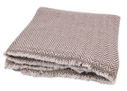 Cashmere Blanket – Hand Woven 100% Pure Wool Throw Blanket, 135 x 270 cm – Herringbone Pattern Cozy, and Soft Blanket for Bed, Sofa, or Couch - Made in Nepal - color: Grey Brown