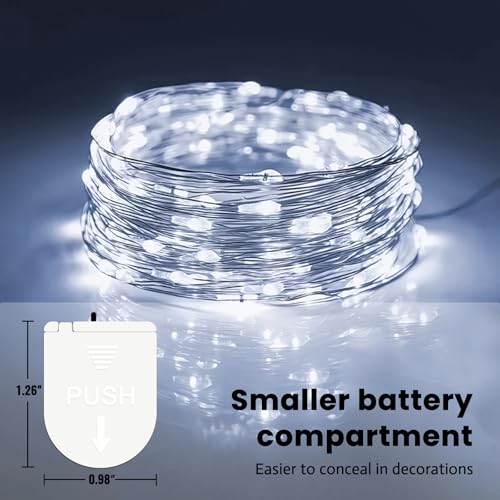 ZSJWL 30 Pack White Fairy Lights Battery Operated,7Ft 20LED Mini String Light, Waterproof Twinkle Light Silver Copper Wire Lights for Wedding Party Bedroom Christmas Table Decoration - color: White, size: 30 Pack – Battery Powered