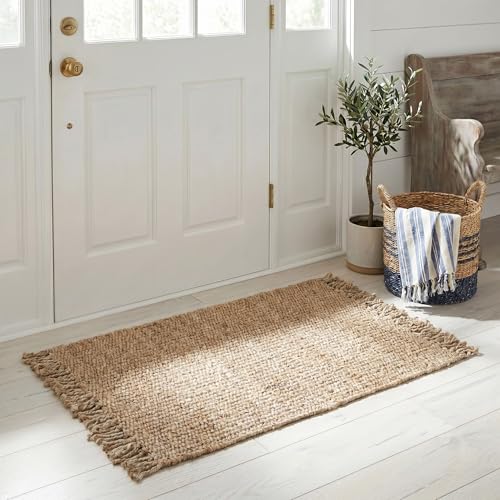 SAFAVIEH Natural Fiber Collection Accent Rug - 2' x 3', Grey, Handmade Boho Fringe Woven Jute, Ideal for High Traffic Areas in Entryway, Living Room, Bedroom (NF368C) - color: Grey, size: 2' x 3' (Rectangular)