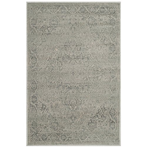 SAFAVIEH Vintage Collection Accent Rug - 2' x 3', Silver, Oriental Traditional Distressed Viscose Design, Ideal for High Traffic Areas in Entryway, Living Room, Bedroom (VTG159-7660) - color: Silver, size: 2' x 3' (Rectangular)