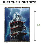 Pure Country Weavers The Tower Dragon Woven Blanket by Anne Stokes - Fantasy Gift Cotton Tapestry Throw - Made in The USA - 72" x 54" - color: Tower, size: 72" x 54"