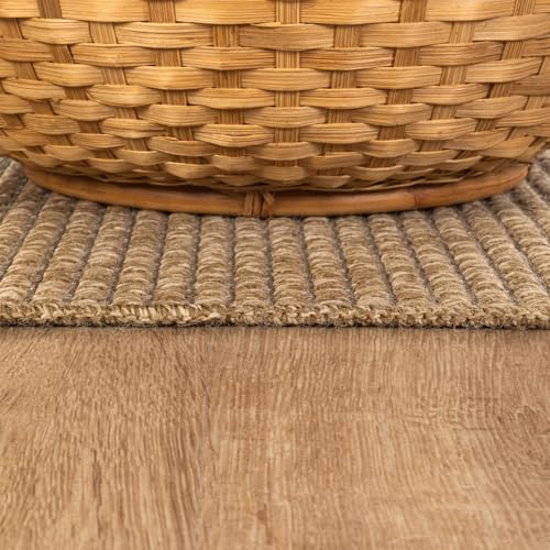 CAMILSON Easy Jute Rug 2x3, Indoor Outdoor Natural Color Farmhouse Area Rugs for Living Room and Kitchen Rug, Solid Boho Woven Design, Easy-Cleaning, Washable Outside Carpet Alfombras (2 x 3) - color: Basketweave/Natural, size: 2' x 3' (Rectangular)