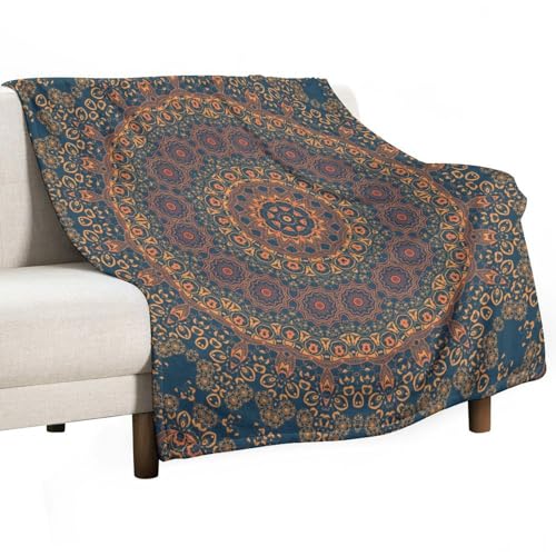 Indian Hippie Blanket,Vintage Bohemian Abstract Geometric Mandala Textured Flower Print Blanket for Couch Sofa Bed Decorative Gifts 30x40 - color: Blanket-18, size: 30"x40"