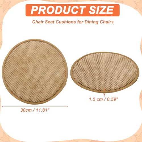 uxcell Round Stool Cushion, 12 x 12 Inch Round Seat Pads with Elastic Straps, Anti-Slip Soft Round Pad Chair Seat Cushions for Dining Chairs Kitchen Bar High Stool, Khaki - color: Khaki, size: 12 x 12 Inch