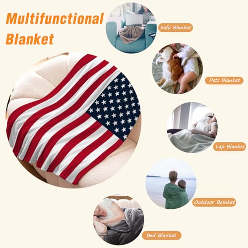 YeeJu American Flag Throw Blanket Kids Small Patriotic 4th of July Memorial Day Fourth of July Blanket Girl Boy Baby Couch Soft Blankets Red White Blue Stars Stripes Veteran Blanket 40x50 - color: Flag-01, size: 40"x50"