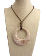 Leather Necklace for Women Long Boho Pendant Hippie Choker Necklace Bohemian Layered Leather Rope Wooden Jewelry Gifts - style: Large Pendant Necklace