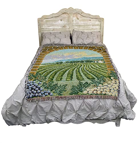 Pure Country Weavers Vineyard Blanket - Garden Floral Gift Tapestry Throw Woven from Cotton - Made in the USA (72x54) - color: Vineyard