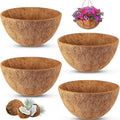 REMIAWY Hanging Basket Coco Liners, Coconut Planter Basket Liners 4 Packs 12 Inch 100% Natural Round Coco Fiber Replacement Liner for Hanging Basket Plants Outdoor Garden Flower Pot Vegetables