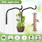 Lifyzoon 12 Inch Plant Hanger Brackets, 2 Pack Metal Hanging Wall Hooks | Heavy Duty Steel, Rustproof Outdoor, Large Basket Hook, For Bird Feeders, Hanging Wind Chimes, Fence Wall, Garden Decor - size: 12Inch-2Pack