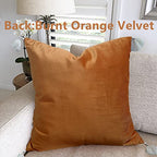 Alysheer Boho Tufted Decorative Throw Pillow Cover with Tassels Fringe 18''x18'', Cotton Velvet Reversible Woven Bohemian Style Cushion Case for Sofa Couch Living Room Gifts (Burnt Orange)