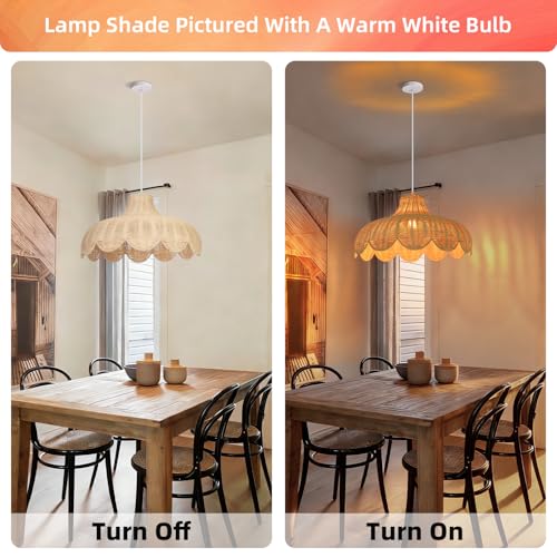 Arturesthome Rattan Pendant Lighting for Dining Room,20.4" Rattan Chandelier Woven Boho Chandelier Wicker Pendant Lamp for Kitchen Restaurant - size: 20.43"*11"