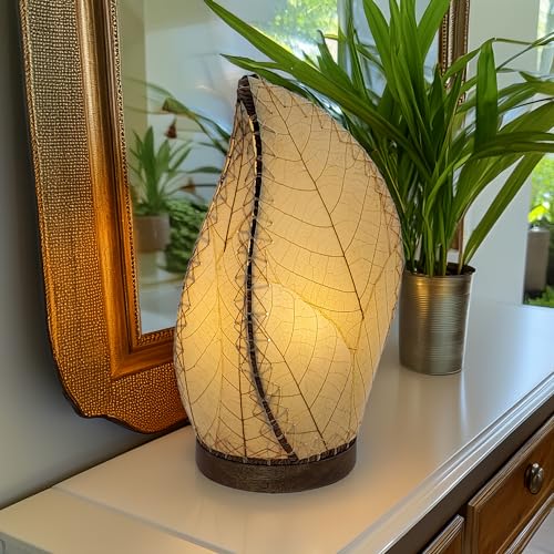 Eangee Home Design Leaflet Table Lamp Natural Shade Made of Real Cocoa Leaves 5 Inches Length x 7 Inches Width x 14 Inches Height (647 t n) - color: Natural