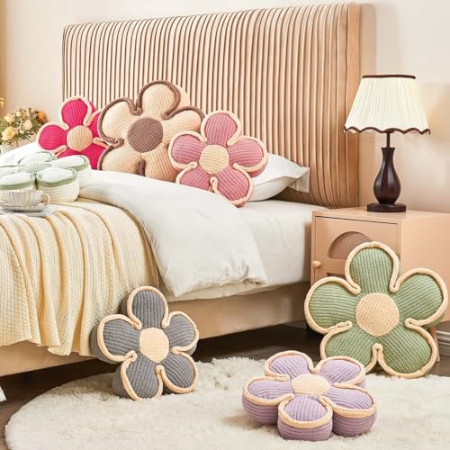 Kcvvcr Flower Pillow, Soft Flower Shaped Floor Cushion, Decorative Throw Pillow, Cute Seating Cushion, Plush Pillows for Sofa Couch Bed, PP Cotton Fill, 17.7 Inch, Ivory - color: Ivory, size: 17.7 Inch