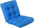 QILLOWAY Outdoor Seat/Back Chair Cushion Tufted Pillow, Spring/Summer Seasonal All Weather Replacement Cushions. (Marine Blue)