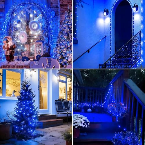 Joomer Fairy String Lights 33FT 100 LEDs Plug in Fairy Lights Indoor Copper Wire String Light DIY for Bedroom, Parties, Wedding, Christmas, Outdoor, Indoor Decoration (Blue, Non-Connectable) - color: Blue, size: 100led